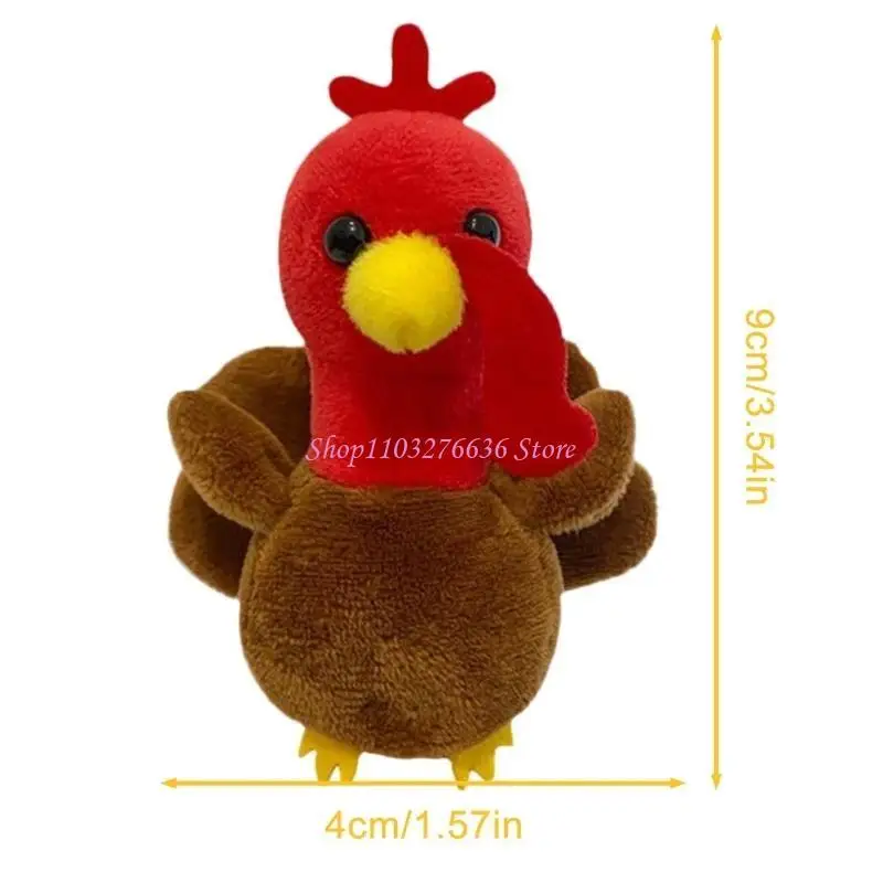 R6FD Children Finger Puppet Plush Farm gà tây Thổ Nhĩ Kỳ Búp bê Búp bê Búp bê Đạo cụ