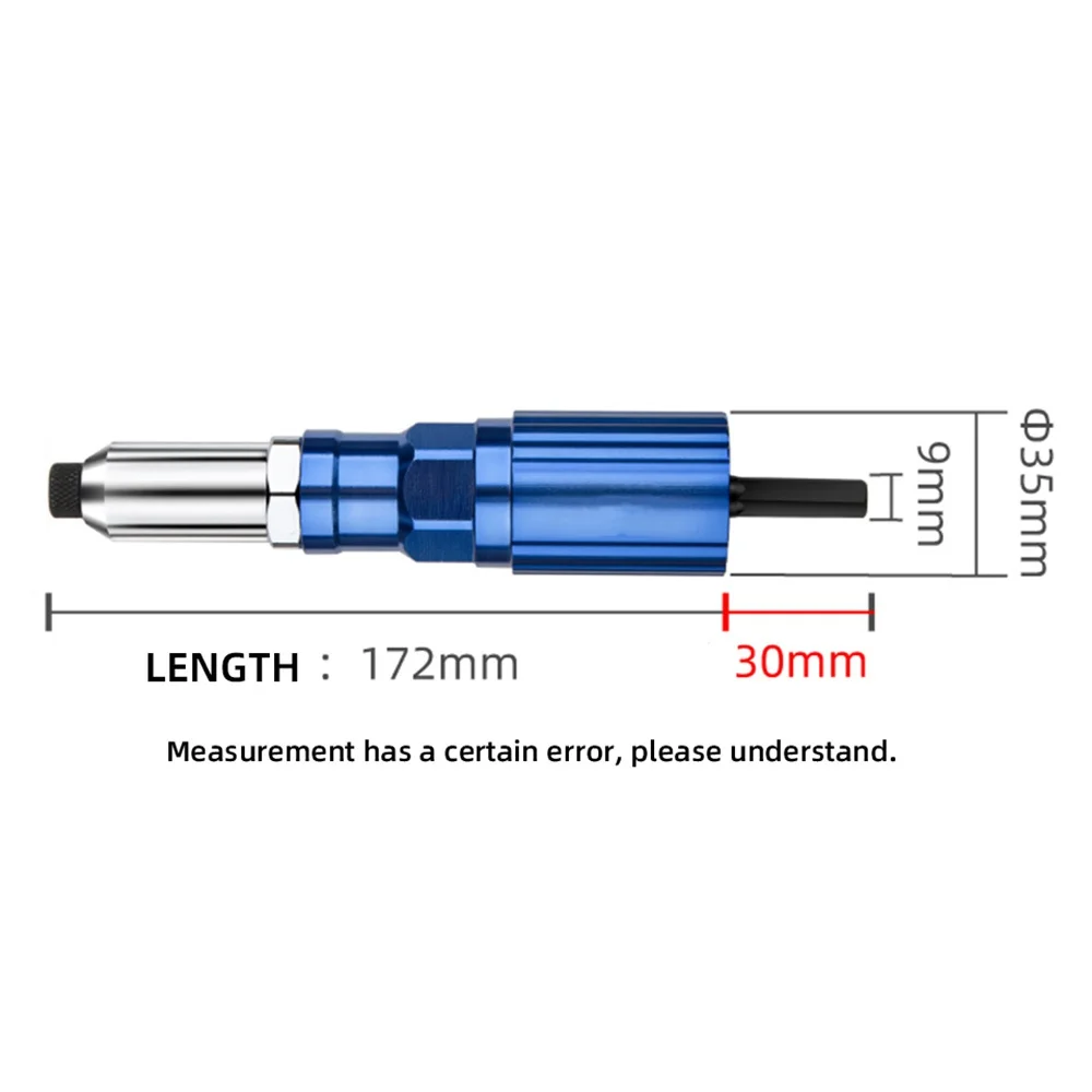 STONEGO Electric Rivet Gun Adapter, 2.4mm-4.8mm Rivet Nut Drill Adapter, Insert Nut Pulling Tool