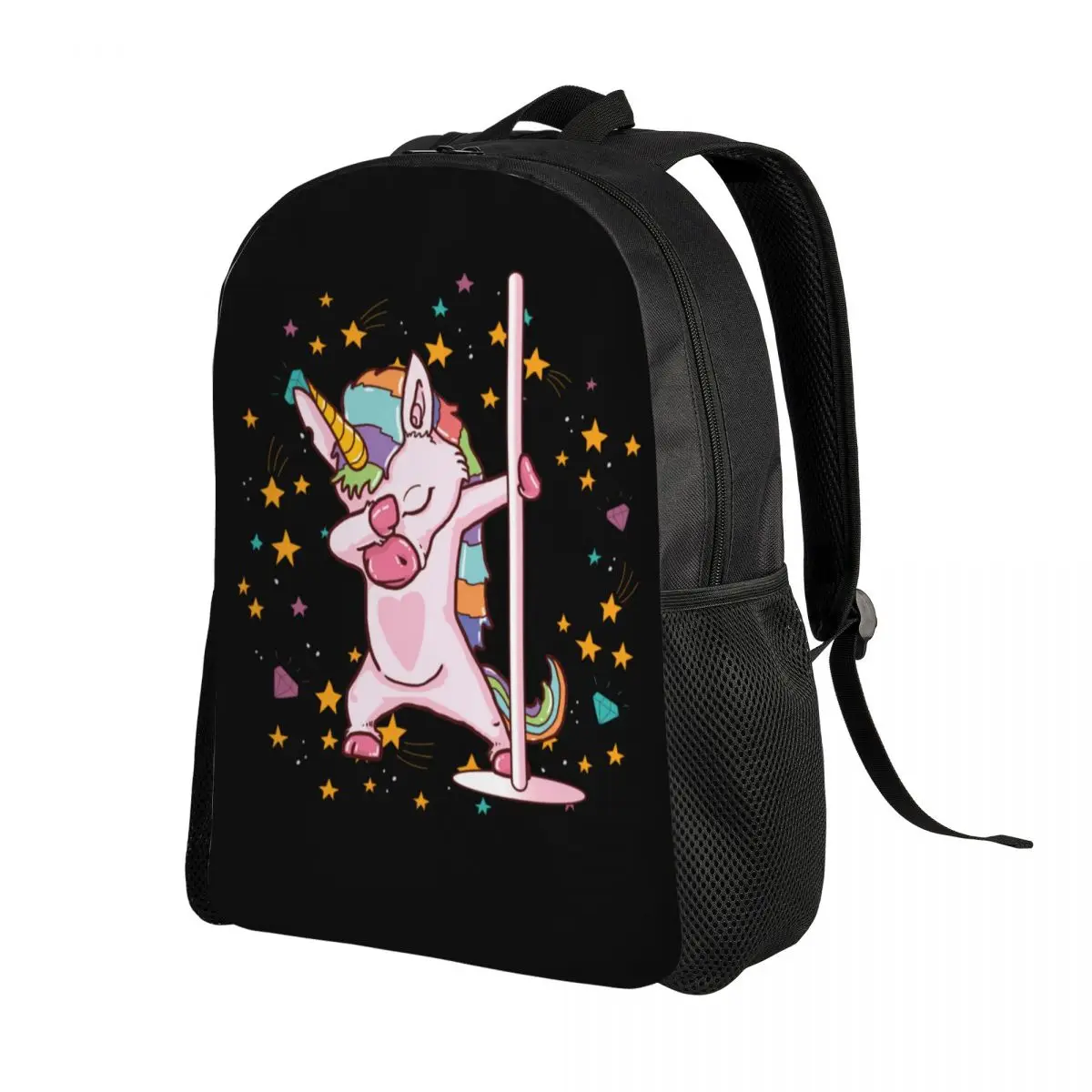 Funny Pole Dancing Unicorn Dance Backpacks School College Student Bookbag Fits 15 Inch Laptop Birthday Party For Kids Bags