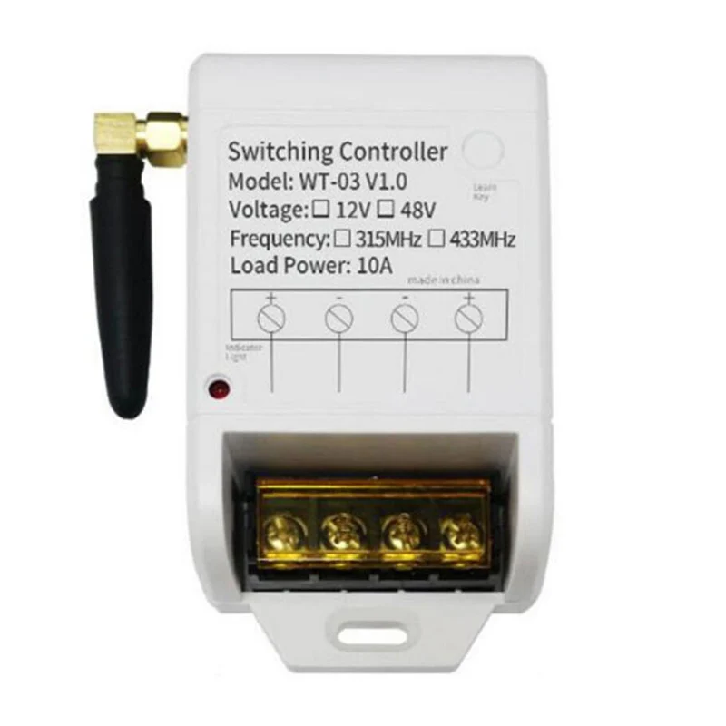 DC12V-48V 1 CH 1CH RF sistema conmutador de control remoto inalámbrico receptor + control remoto de metal puede retardar puertas de garaje/ventanas/persianas