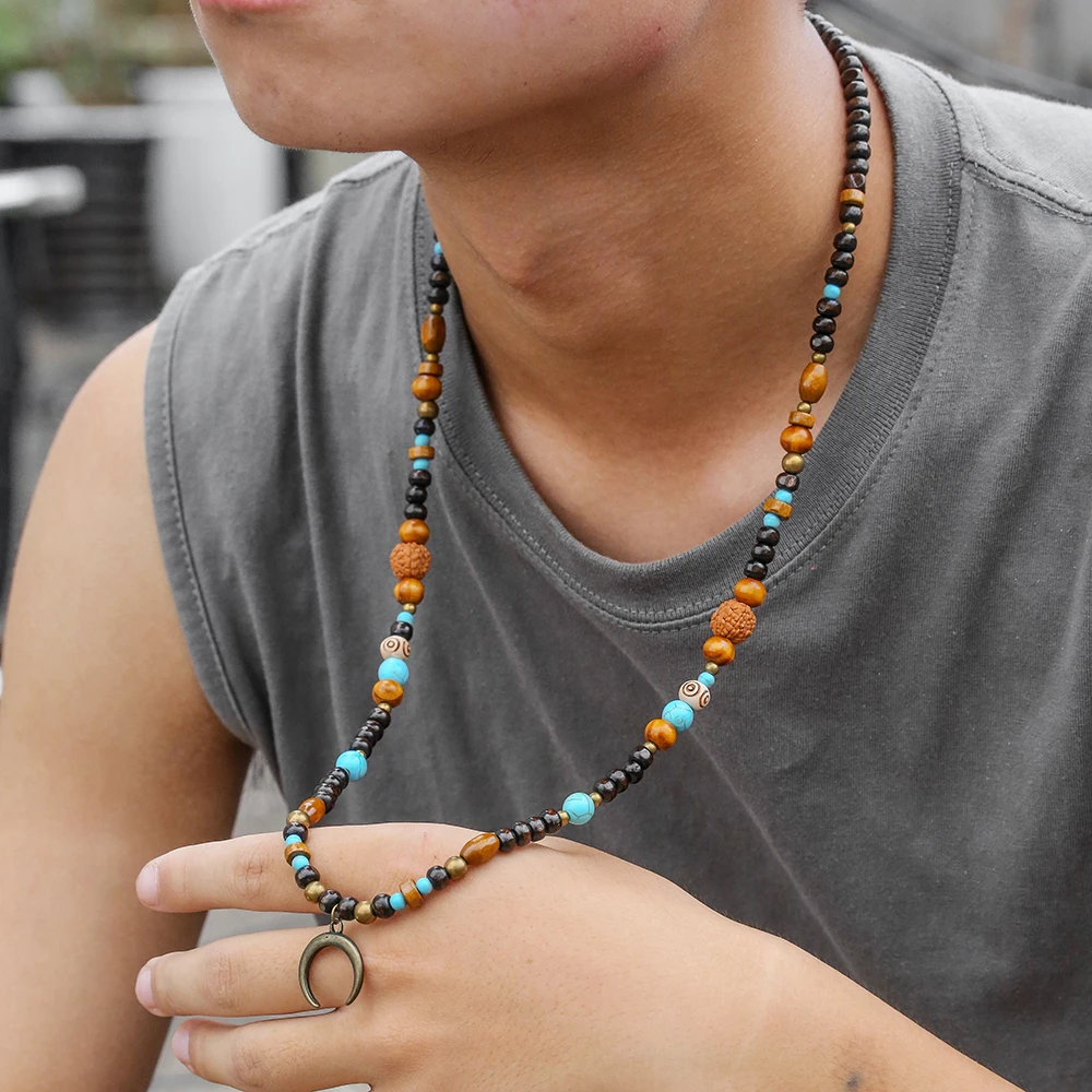 nicho-design-imitacao-de-pedra-de-pinho-contas-de-madeira-nogueira-colar-masculino-retro-lua-pingente-longo-colar-joias