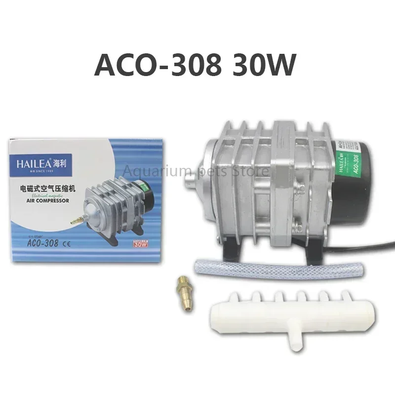 HAILEA 25/30/35/45W Elektromagnetische Luchtcompressor Aquarium Zuurstof Aquarium Luchtpomp 6-weg Vijver Beluchter Pomp met Onderdelen
