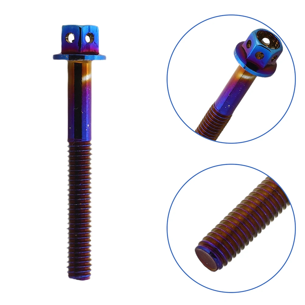

2pcs Motorcycle License Plate Blue Baked Effect Titanium Durable Fasteners Modification Screws Security Bolts For