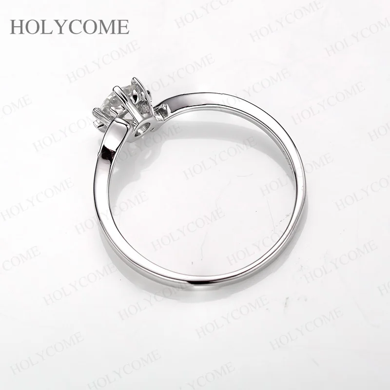 925 Sterling Silber Moissanit Verlobungsring D-Farbe 0,5ct Runder Brillantschliff Solitär Ehering Versprechensring für Damen – Detail 38