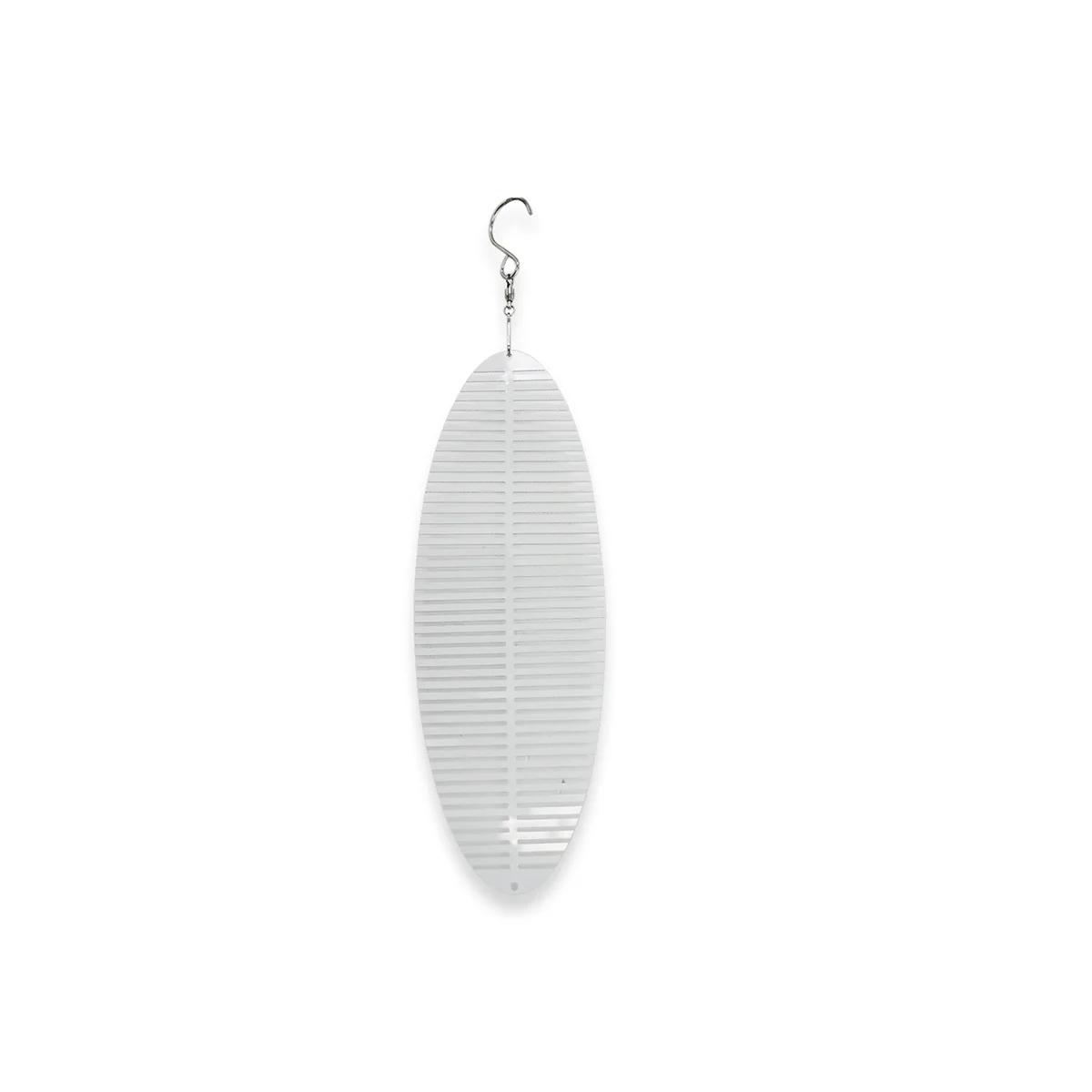 Spinner de viento cinético en blanco, campanilla en espiral 3D, escultura colgante, decoración de jardín interior y exterior, 10x25cm