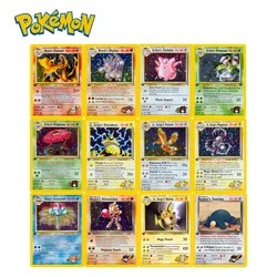 Pokémon Gym singel fiszki Blaine's Charizard Erika's Clefable Trainer Energy karty do zbierania zabawek dla dzieci