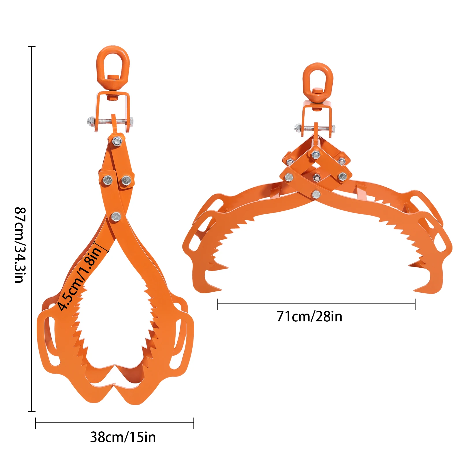 خطاف رفع ذو 4 مخالب مقاس 28 بوصة، خطاف رفع رافعة فولاذي عالي التحمل بوزن 2650 رطلًا للسحب والانتعاش والصناعي #2