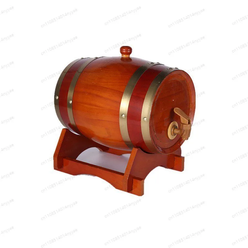 20 Liter Oak Barrel with Inner Liner - Large Wooden Cask for Decoration， Wine/Beer Storage， and Home Brewing， Easy to Clean