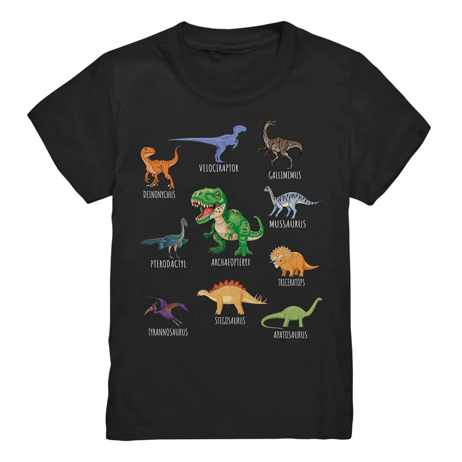 Dinosaur Species T Shirt for Kids Dino Fans Idea With Rex and Co Funny Little Explorers vintage Washed fashion Unisex graphic