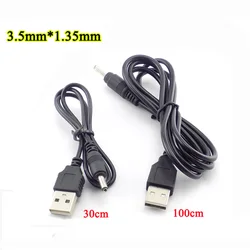 Cable de alimentación USB a CC de 5V, Cable de carga de cargador de 3,5mm x 1,35mm para batería recargable 18650 para linterna frontal