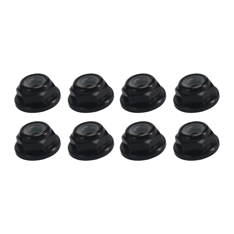 DT23 8Pcs Metal Nylon M2 Wheel Lock Nuts for 1/24 RC Car Crawler Car Axial SCX24 AXI90081 AXI00001 AXI00002 Upgrade Parts Black