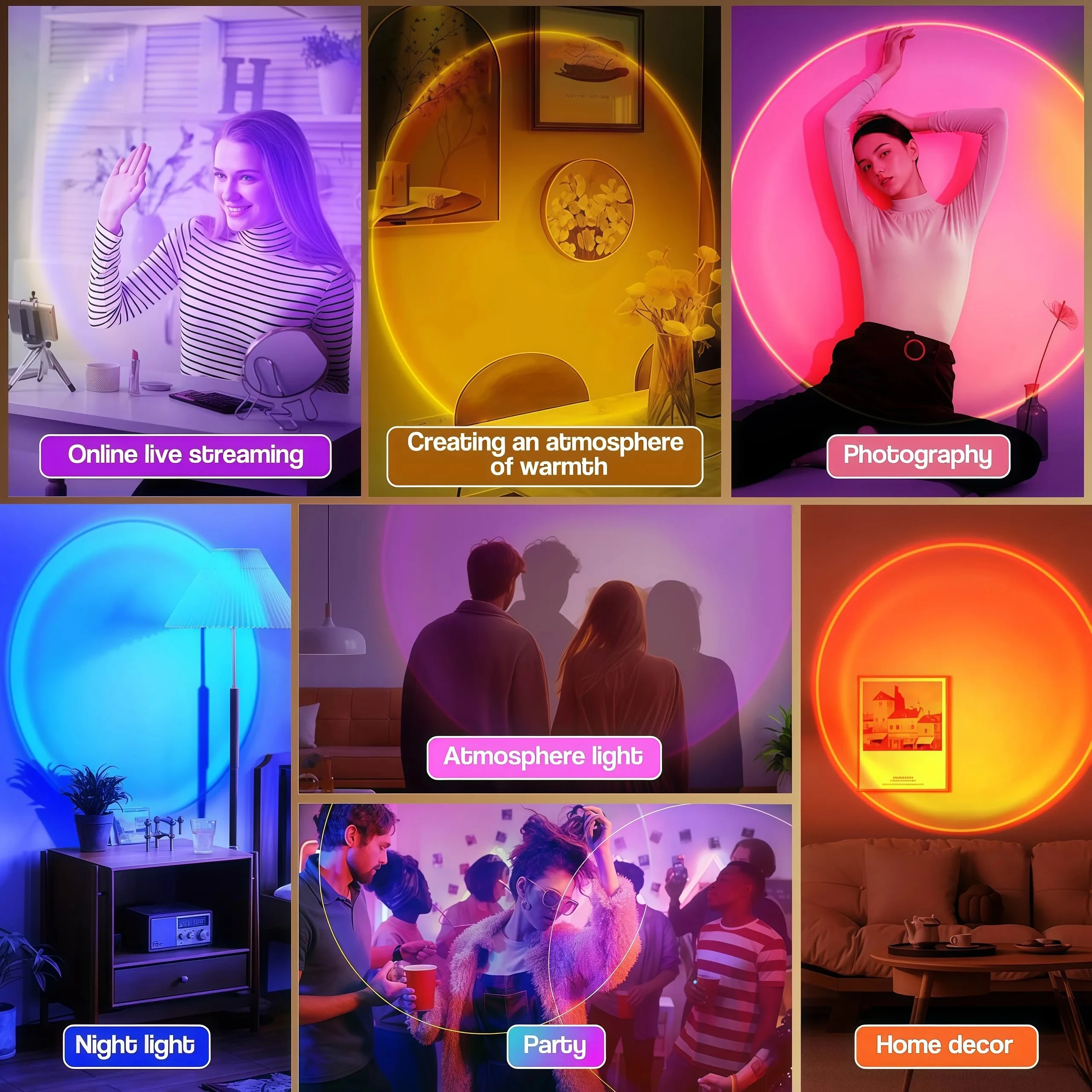 LED Sunset Lamp RGB, Mini USB Projector Light Remote Control for Bedroom Bedside Photography Home Party Gift Decor Table gallery 4