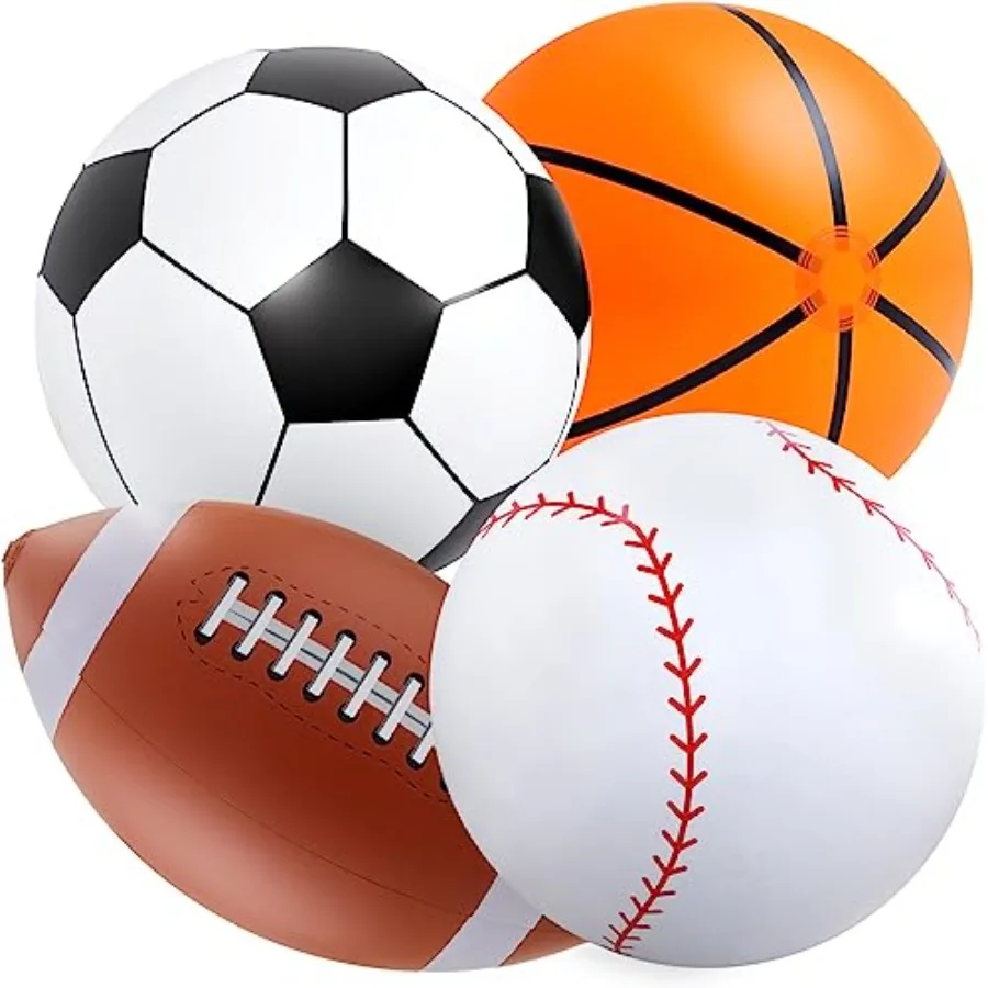 Giant Inflatable Sports Balls Large Inflatable Beach Ball Baseballs Soccer Rainbow Basketball Football for Sport Birthday Party