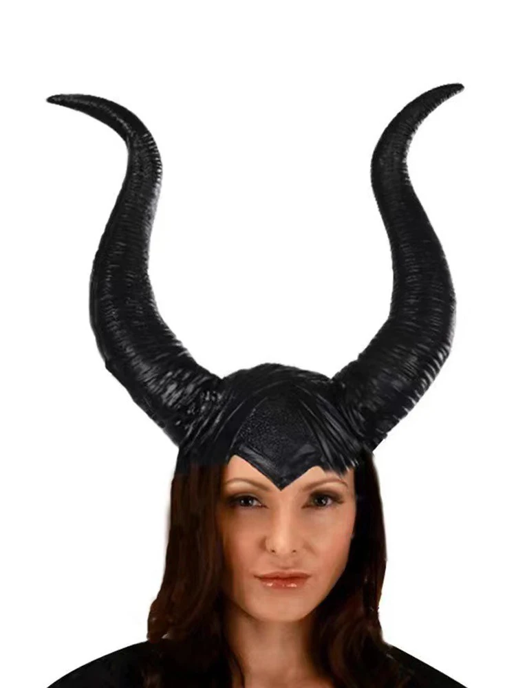 Halloween Adult Horror Costumes Anime Witch Headdress Props Girls Horns Hat Latex Headgear Purge Mask Party Jolie Cosplay Hat