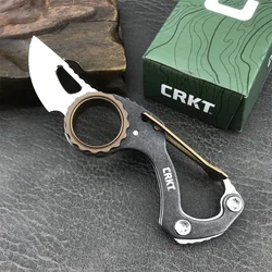 Model 9082 Mike Bond Compano Carabiner Folding Knife Slipjoint Outdoor Tactical Hunting Camping Keychain Knives Stonewashed EDC