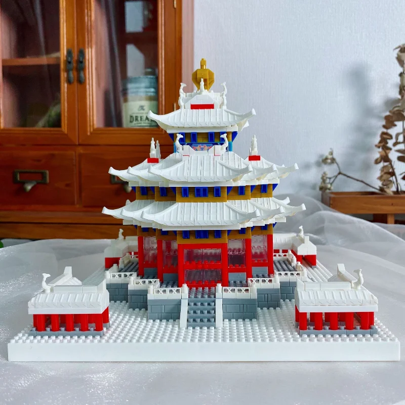 Chinese Architecture Building Blocks Imperial Palace Snowy View Corner Tower DIY Diamond Construction Blocks Toys for Kids gift