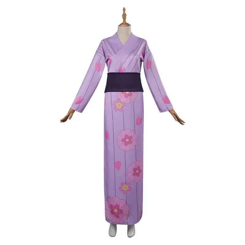 New fashion Slayer kanroji Mittri cosplay kimono dress robe Halloween Carnival party disguise women suit