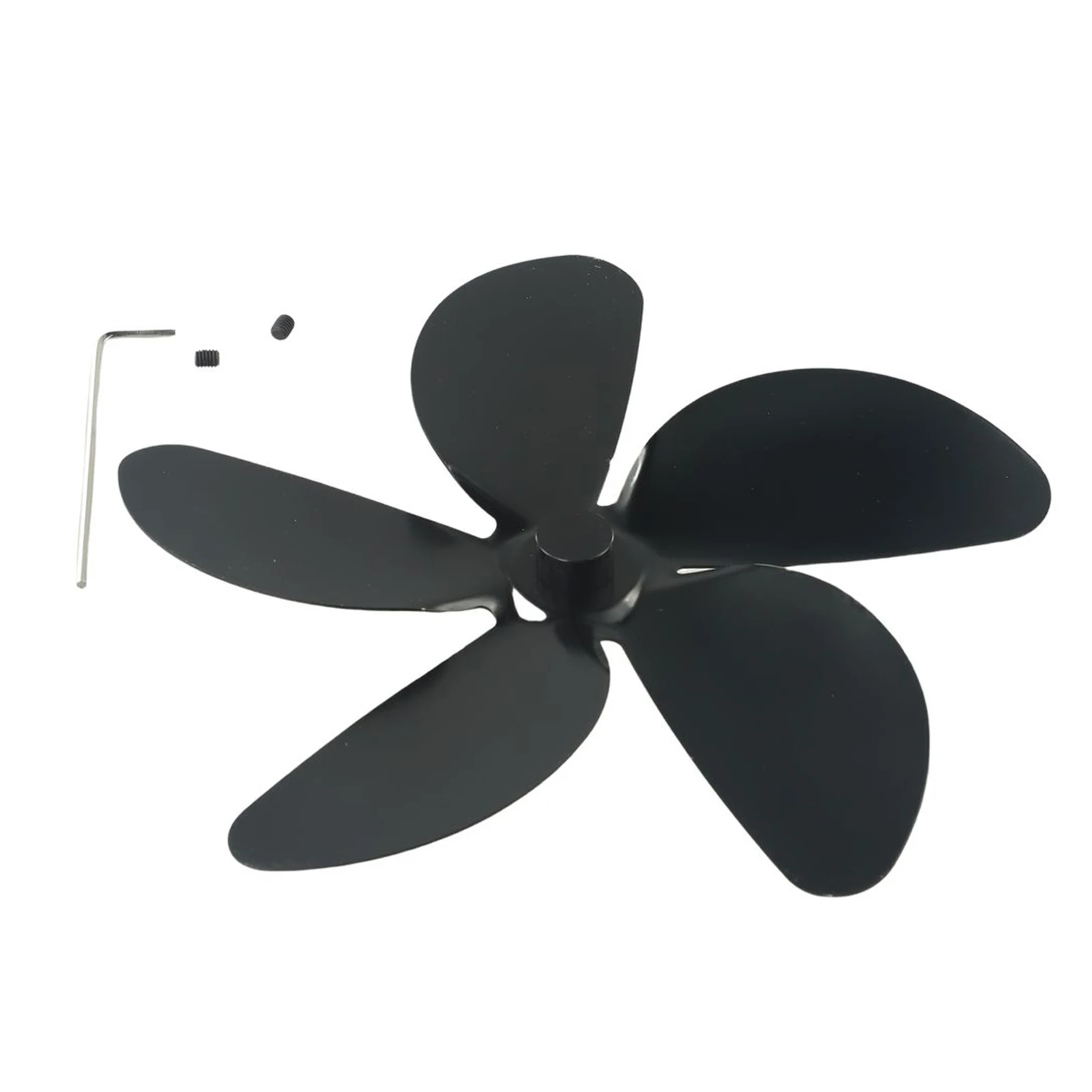 

5-Blade Aluminum Alloy Fireplace Fan Blade Powered Stove Fan Blade Accessories Eco-Fan Quiet Home Warm Heat Distribution