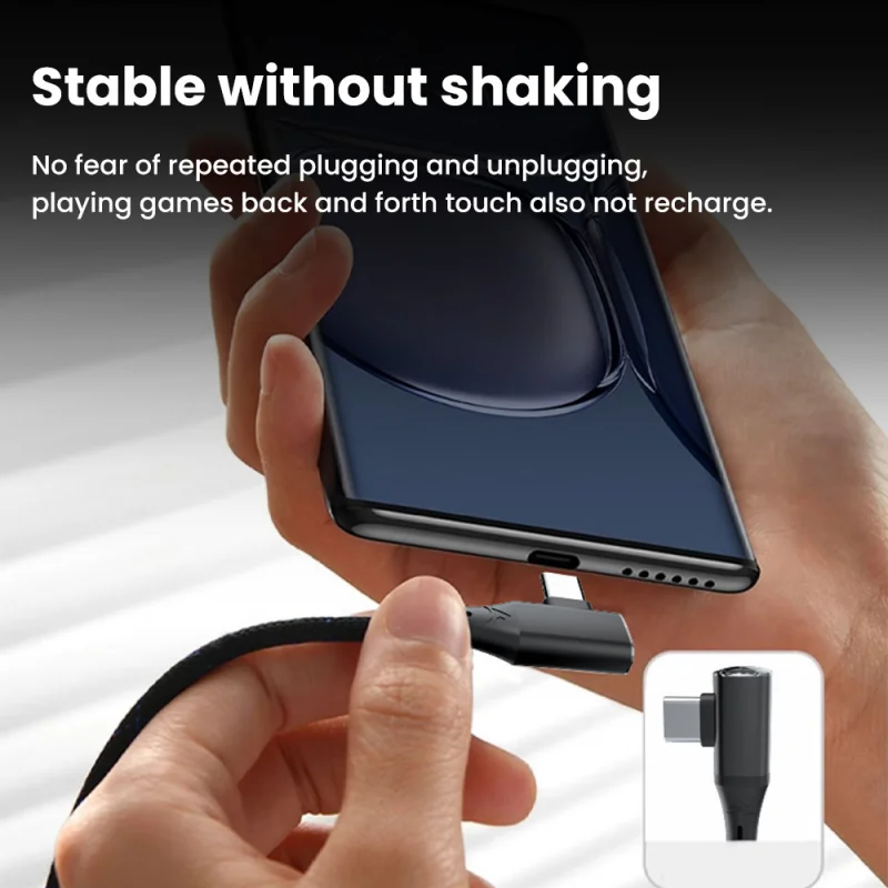 90 Degree Elbow Usb C Cable Pd 120W Fast Charging Type C Cable for Iphone 15 Pro Max Samsung Xiaomi Huawei Charger Data Cord