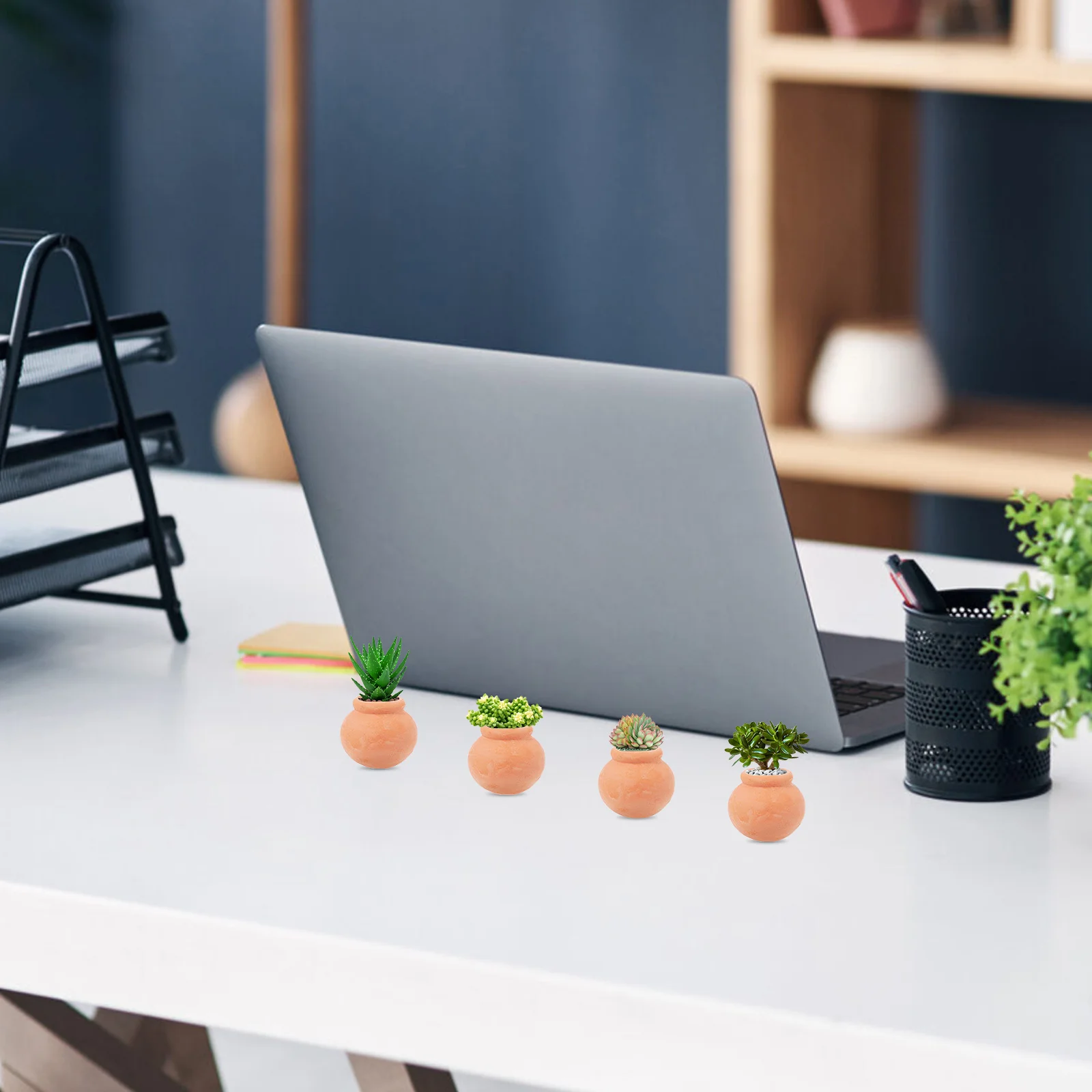 6 قطعة وعاء الطين لأواني نباتات السيراميك الصغيرة ديكور جدار صغير حديقة في الشرفة ملحقات حامل النباتات الصغيرة