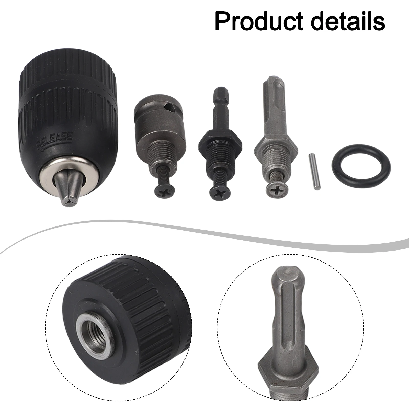 Brand New Durability With Key Drill Chuck Keyless Chuck Metal+plastic Quick Change 5 In 1 For 2--13mm Shank Drills