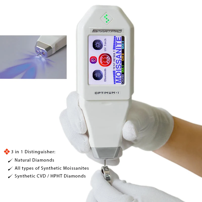 Smartpro Optimum-I 3-in-1 UV/Fiber Optic Diamond Tester Identifies Natural/Lab-Grown CVD/HPHT/Moissanite with 2.4