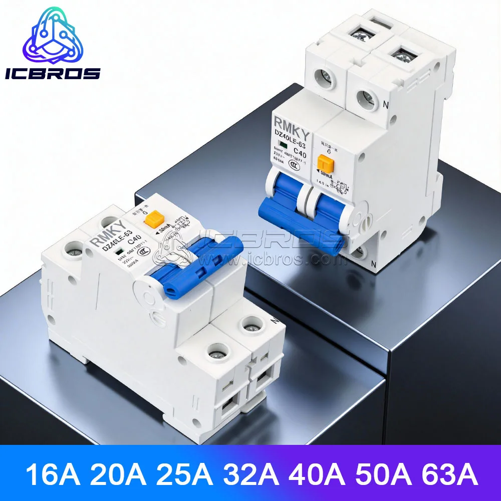 DZ40LE Protector For Household Use 2P 63A Air Switch With Protection, Short Circuit Overload Two Position Leakage Protection