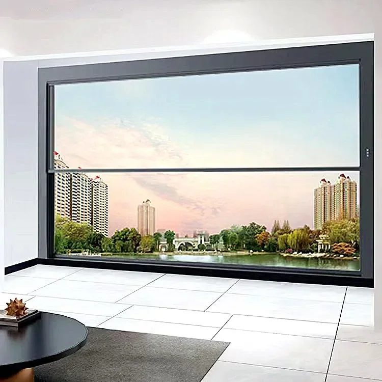 

-Customizable Sliding Single Hung Double Glazed Aluminum Windows with Steel Frame Automatic Lift Window