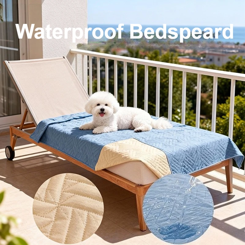 Non-Slip Solid Color Waterproof Pet Blanket for Dog/Cat Dirt-Proof Bedspread Couch Cover Reusable Urine Pad Furniture Protector