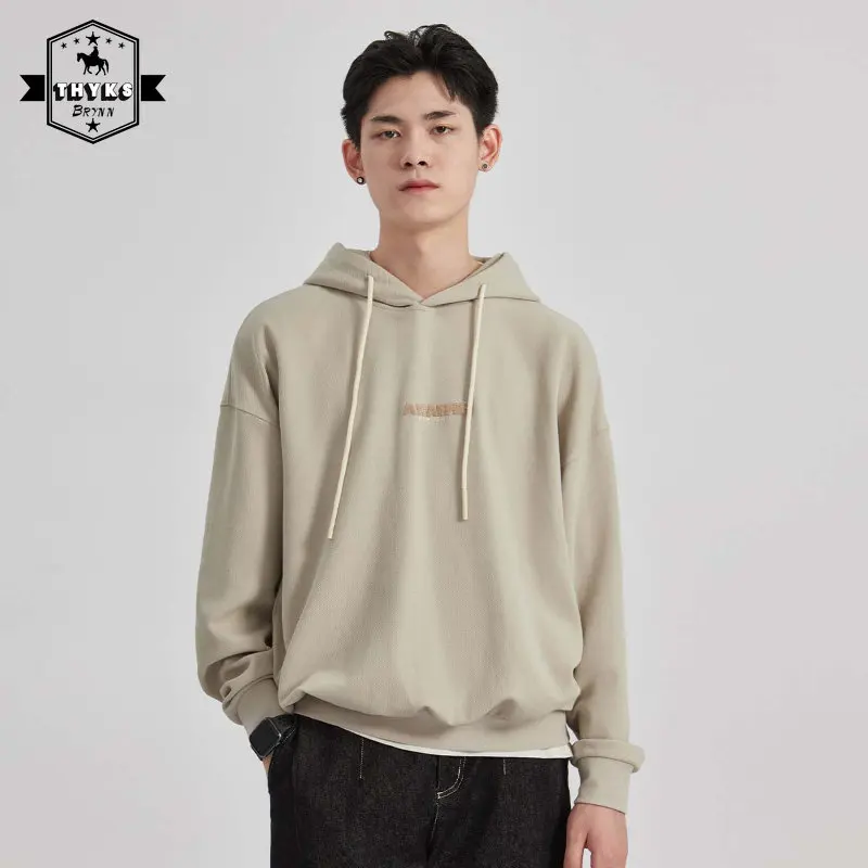 Winter Loose Hoodies Sweaters Men Letter Knitted embroidery  Hoodies Cotton korean causal Sweatshirts Couple Tops Mens Coats