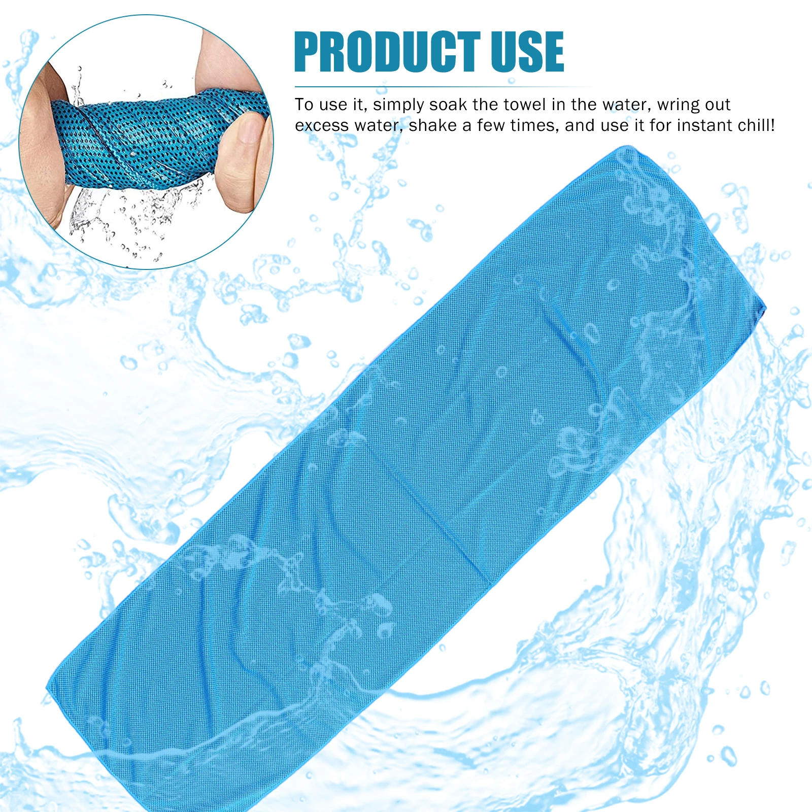 

5 Pcs Ice Towel Quick Drying Cooling Mesh Gym Yoga Beach Sports Sweat Absorption Hyper Evaporate Breathable Material Outdoor
