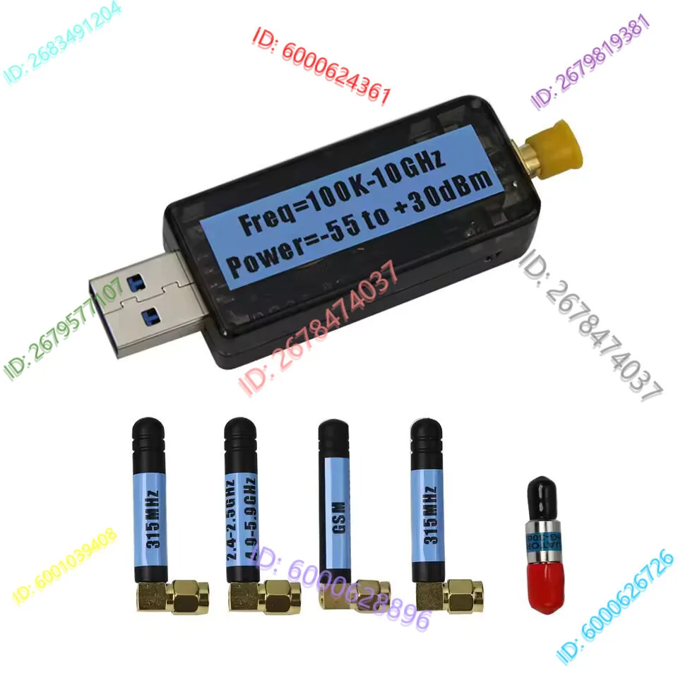 

USB RF power meter V3.0 100K-10GHZ Pre-stored 9 attenuation curves RF power meter with color screen