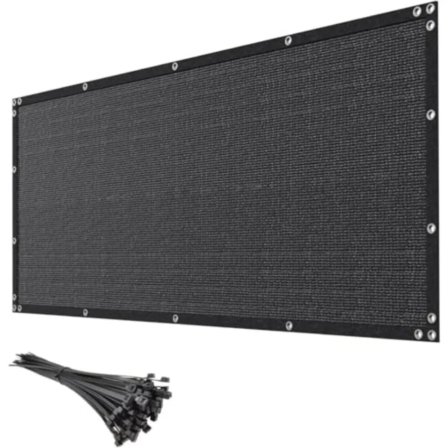 

8Feet x 50Feet Black Privacy Screen Fence 90% Blockage Heavy Duty Fencing Mesh Shade Net Cover for Outdoor Wall Garden Backyard