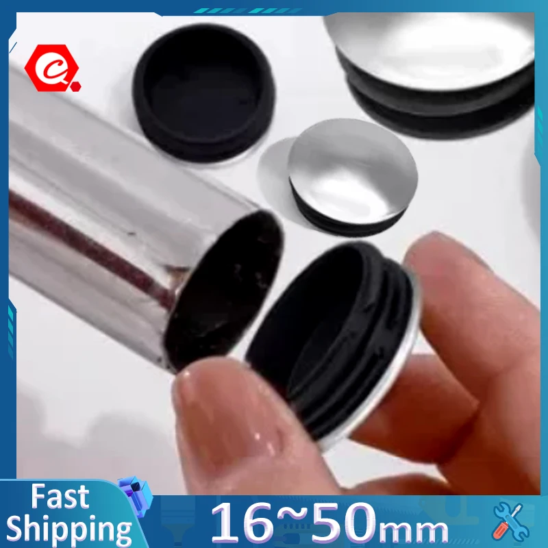 Round Stainless Steel Pipe Plugs 16~50mm Furniture Leg Blanking End Caps Cover Round Tube Inserts  Hole Plug