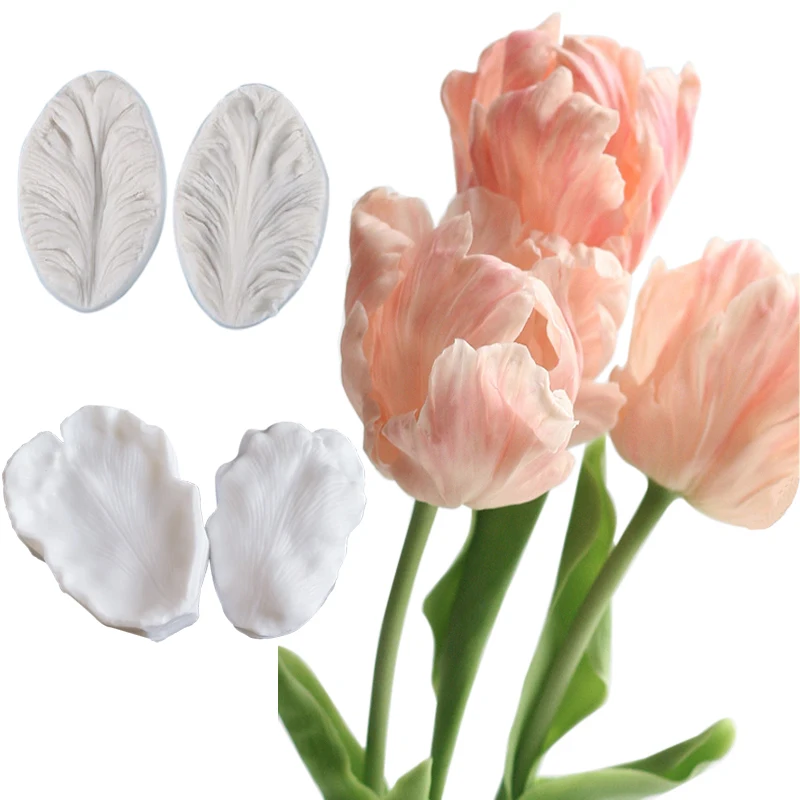 3D Tulip Petals Flower Silicone Mold Fondant Cake Decorating Tool Chocolate Confeitaria Baking Moulds Kitchen Accessories M469