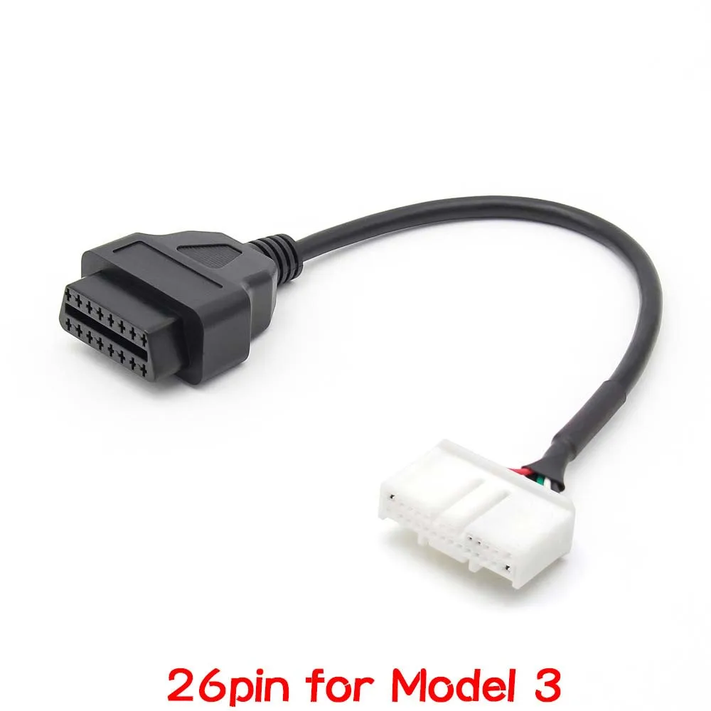 New 12Pin 20Pin 26Pin Male Female Connector for Tesla Model Y Model S/X Model 3 OBD2 16Pin Diagnostic Harness Electronic Cable