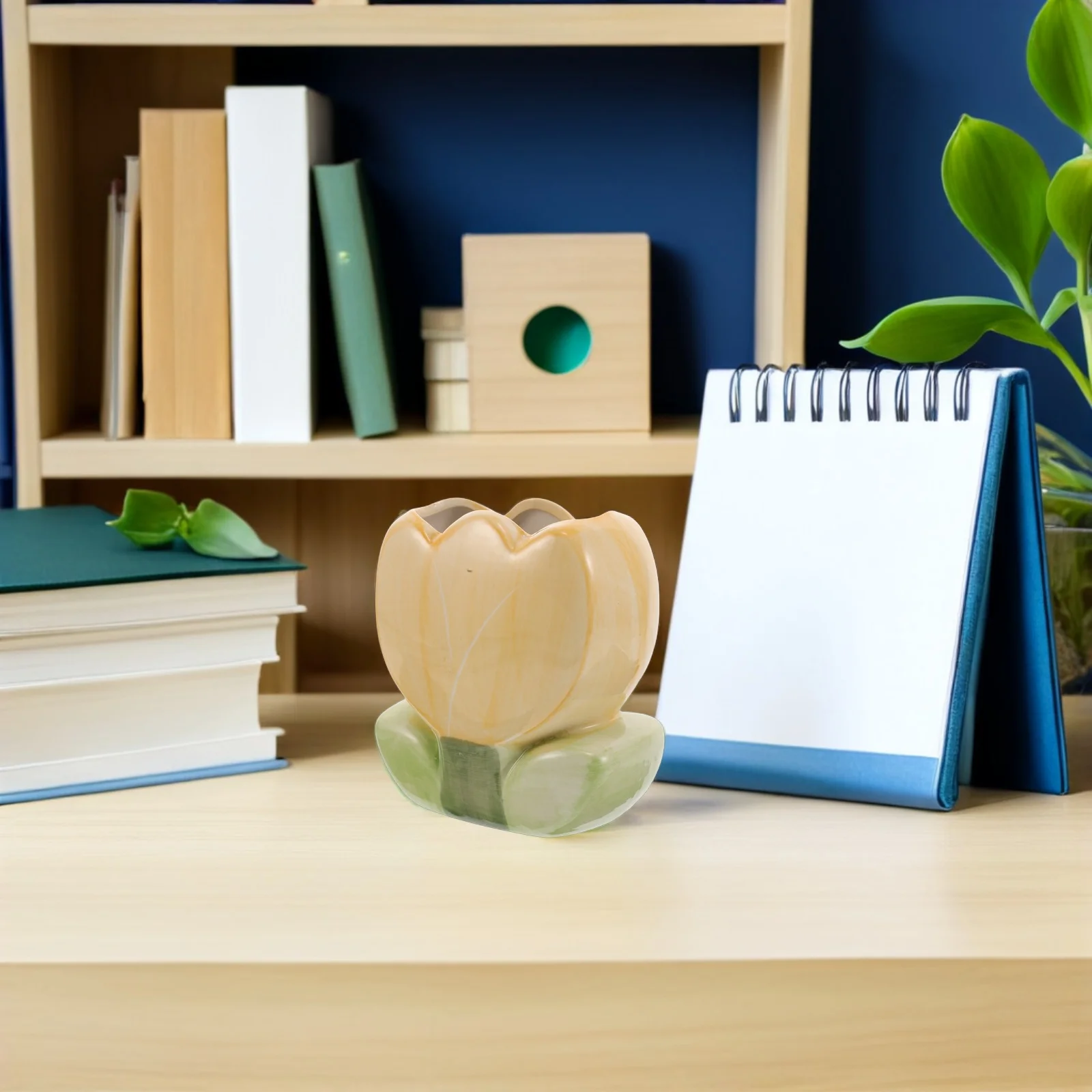 

Tulip Shape Pen Holder Cute Ceramic Pencil Organizer Cup Desk Organizer for Pens Office Desktop Decoration Cute Pen Holder