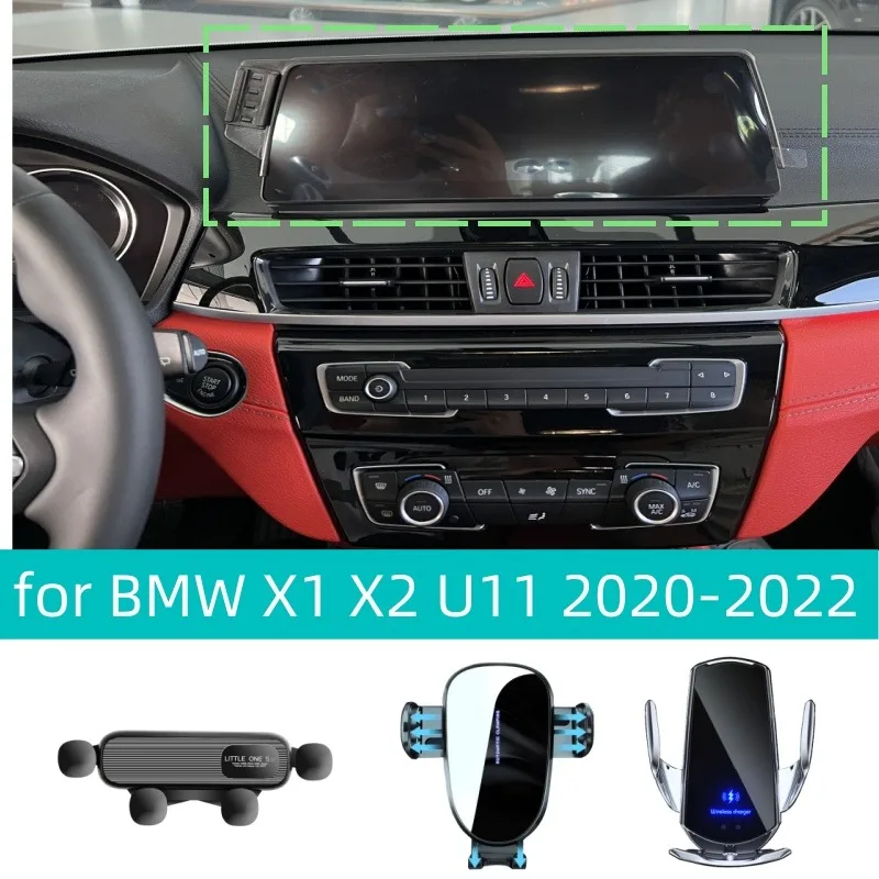 

Car Phone Holder Screen Mount for BMW X1 X2 U11 2020-2022 Wireless Charging Stand Mobile Phone Car Accessories Interior