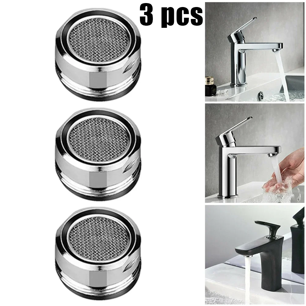 3pcs Water Saving Faucet Aerator Basin Outer Wire Copper Shell With Stainless Steel Inner Mesh For Kitchen Faucet Mesh Nozzle