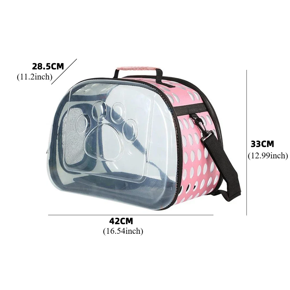 Foldable Pet Bag, Portable Hand-held Shoulder Bag, Breathable and Transparent Pet Backpack, Foldable Dog Car Bag for Storage