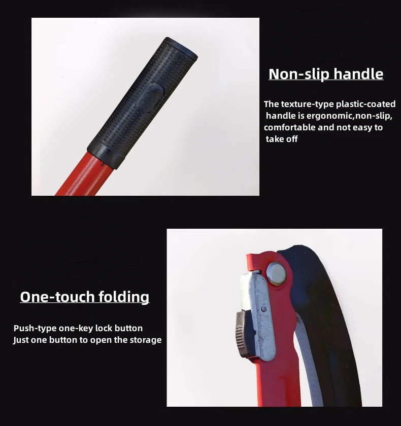 Agricultural Folding Sickle Long Handle Folding Scythe Lawn Mower Gardening Grass Weeding Knife with spare blade Garden Tool