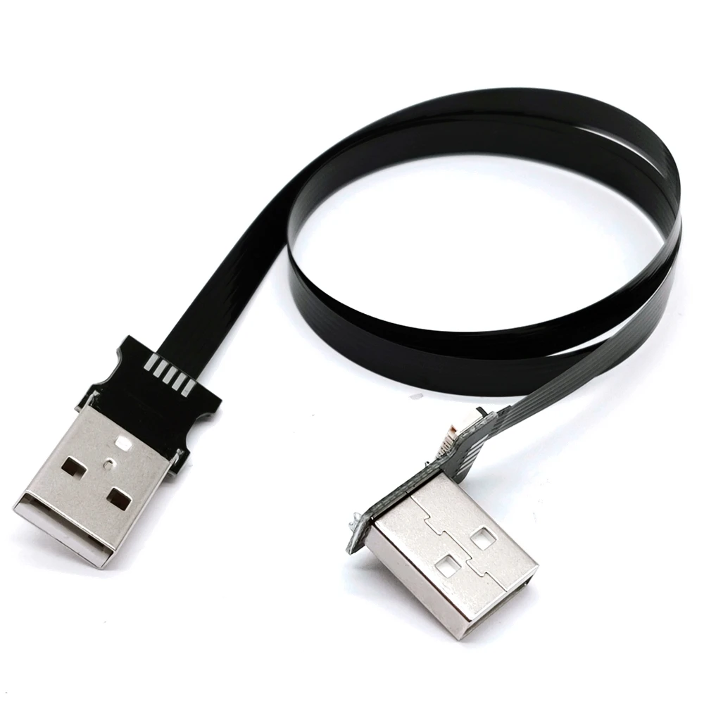 0.05M-1M dual head USB data cable, flat and ultra-thin detachable connection cable, laptop set-top box, car data cable