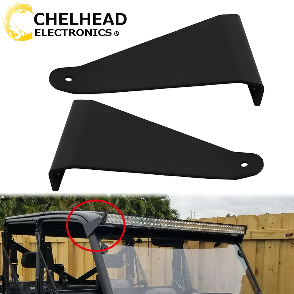 50 52 inch Curved Bar Led Light Bracket Holder for Polaris Ranger 570 900 1000 XP900 Windshield Upper Roof Ledbar Mount