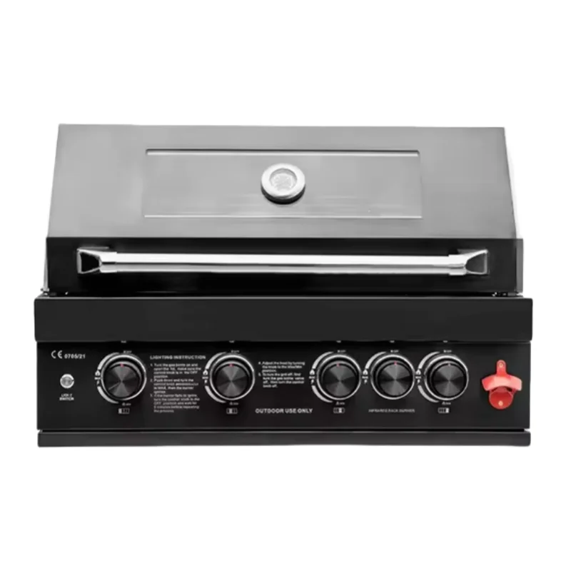 Outdoor Kitchen BBQ Grill Cabinet Island Heavy Duty 304 Stainless Steel Vision Rotary Charcoal Liquefied BBQ Grill