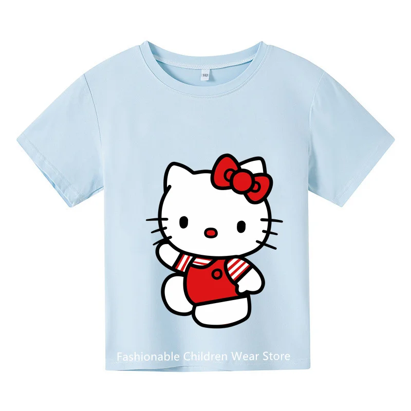 New Gudetama Tshirt Set Kids Cartoon Casual Summer Women Short-sleeved Girls T-shirt Men Clothes Boys Hello Kitty Clothing