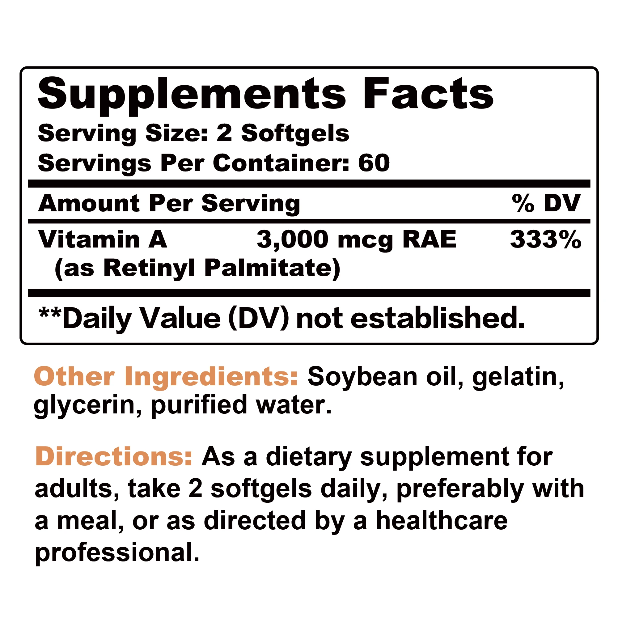 Vitamin A 10000IU - Promote Growth and Development, Antioxidant, Supports Skin, Vision and Eye Health, Improve Visual Clarity