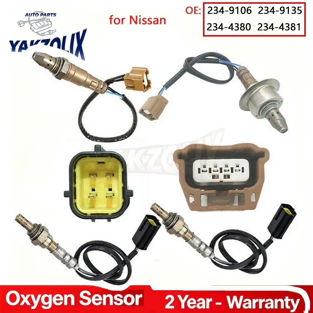 4 PCS O2 Oxygen Sensor For Nissan Maxima 3.5L 2014 Murano Quest 2011 Upstream Downstream 234-9106 234-9135 234-4380 234-4381