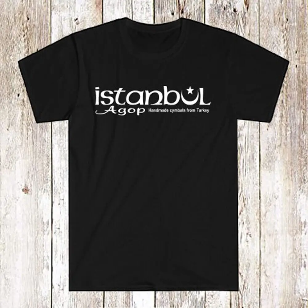 Istanbul Agop Drums Cymbals Logo Men\'s Black T-Shirt Size S-5XL