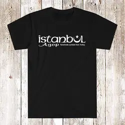 Istanbul Agop Drums Cymbals Logo Men's Black T-Shirt Size S-5XL