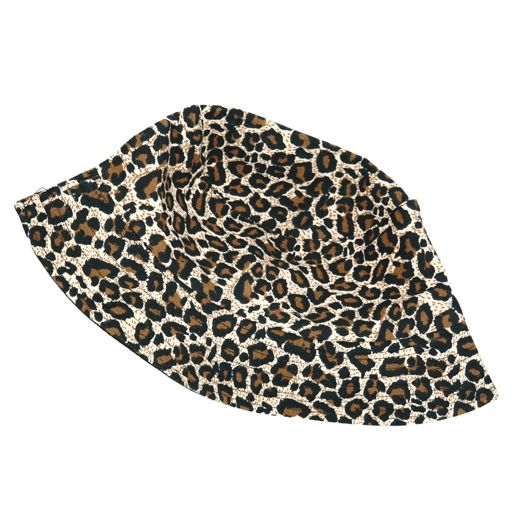 Leopard Print Bucket Hats for Women Men Summer Sunscreen Panama Fashion Outdoor Sun Gorras Unisex Fisherman Caps Reversible